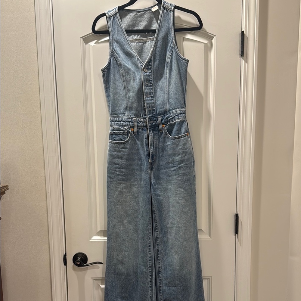 Signature by Levi Strauss Blue Denim Overalls Casual Fit